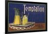 Temptation Brand - Lemon Grove, California - Citrus Crate Label-Lantern Press-Framed Art Print