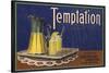 Temptation Brand - Lemon Grove, California - Citrus Crate Label-Lantern Press-Stretched Canvas