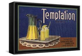 Temptation Brand - Lemon Grove, California - Citrus Crate Label-Lantern Press-Framed Stretched Canvas