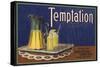 Temptation Brand - Lemon Grove, California - Citrus Crate Label-Lantern Press-Stretched Canvas