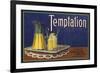 Temptation Brand - Lemon Grove, California - Citrus Crate Label-Lantern Press-Framed Premium Giclee Print