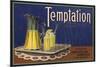 Temptation Brand - Lemon Grove, California - Citrus Crate Label-Lantern Press-Mounted Premium Giclee Print