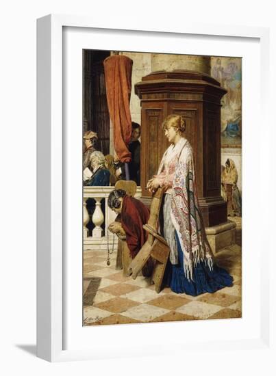 Temptation in the House of God, 1881-Luigi da Rios-Framed Giclee Print