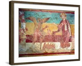 Temptation of Christ in the Desert by the Devil, 12th Century (Fresco)-French-Framed Giclee Print