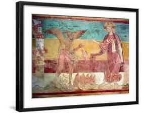 Temptation of Christ in the Desert by the Devil, 12th Century (Fresco)-French-Framed Giclee Print