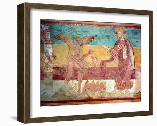 Temptation of Christ in the Desert by the Devil, 12th Century (Fresco)-French-Framed Giclee Print