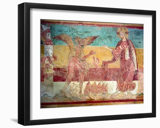 Temptation of Christ in the Desert by the Devil, 12th Century (Fresco)-French-Framed Giclee Print