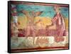 Temptation of Christ in the Desert by the Devil, 12th Century (Fresco)-French-Framed Stretched Canvas