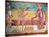 Temptation of Christ in the Desert by the Devil, 12th Century (Fresco)-French-Stretched Canvas