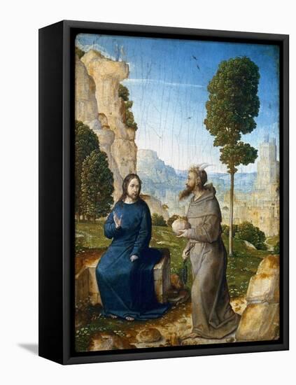 Temptation of Christ-Juan de Flandes-Framed Stretched Canvas