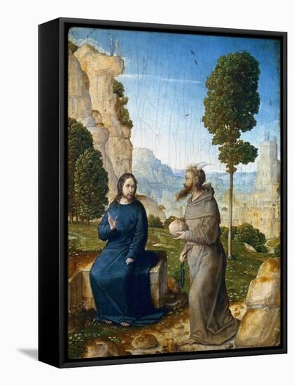 Temptation of Christ-Juan de Flandes-Framed Stretched Canvas