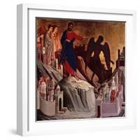 Temptation on Mount, Detail from Episodes from Christ's Passion and Resurrection-Duccio Di buoninsegna-Framed Giclee Print