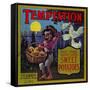 Temptation Yam Label - Pittsburg, TX-Lantern Press-Framed Stretched Canvas