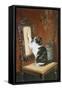 Temptation-Henriette Ronner Knip-Framed Stretched Canvas