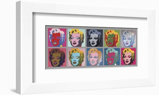 Ten Marilyns, 1967-Andy Warhol-Framed Art Print