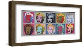 Ten Marilyns, 1967-Andy Warhol-Framed Art Print