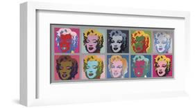 Ten Marilyns, 1967-Andy Warhol-Framed Art Print