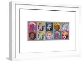 Ten Marilyns, 1967-Andy Warhol-Framed Art Print