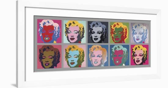 Ten Marilyns, 1967-Andy Warhol-Framed Art Print