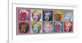 Ten Marilyns, 1967-Andy Warhol-Framed Art Print