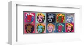 Ten Marilyns, c.1967-Andy Warhol-Framed Giclee Print