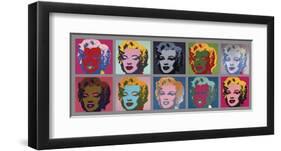 Ten Marilyns, c.1967-Andy Warhol-Framed Giclee Print