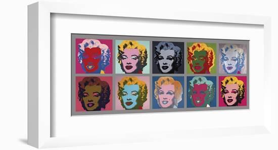 Ten Marilyns, c.1967-Andy Warhol-Framed Giclee Print