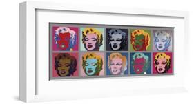 Ten Marilyns, c.1967-Andy Warhol-Framed Giclee Print