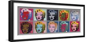 Ten Marilyns, c.1967-Andy Warhol-Framed Giclee Print