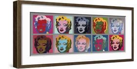 Ten Marilyns, c.1967-Andy Warhol-Framed Giclee Print