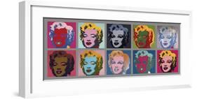 Ten Marilyns, c.1967-Andy Warhol-Framed Giclee Print