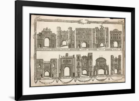 Ten of the City Gates Before Demolition: Bishopshate-J.g. Wooding-Framed Premium Giclee Print