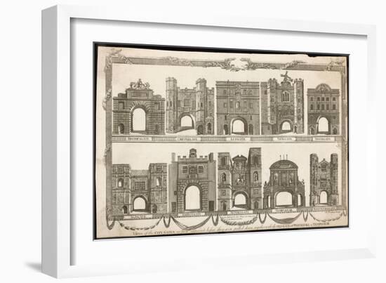 Ten of the City Gates Before Demolition: Bishopshate-J.g. Wooding-Framed Art Print