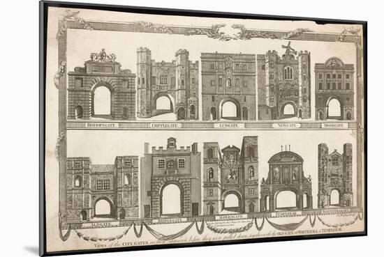 Ten of the City Gates Before Demolition: Bishopshate-J.g. Wooding-Mounted Art Print