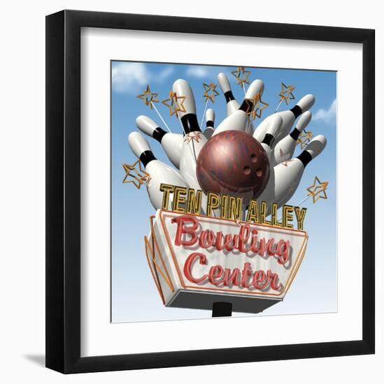 Ten Pin Alley Bowling Center-Anthony Ross-Framed Art Print