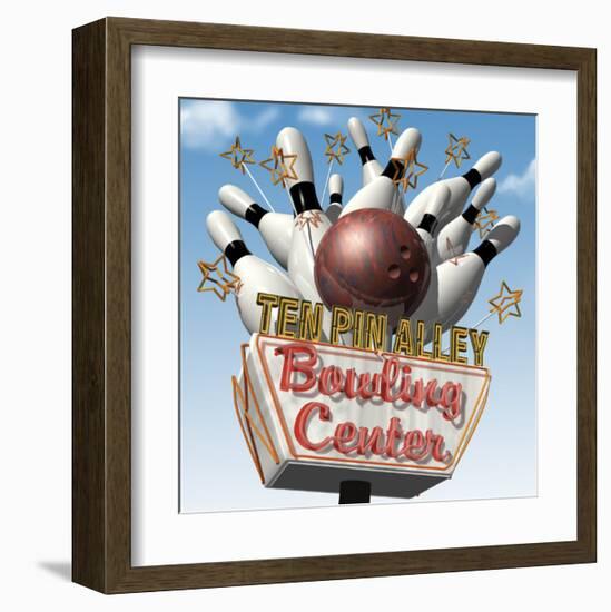 Ten Pin Alley Bowling Center-Anthony Ross-Framed Art Print