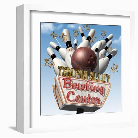 Ten Pin Alley Bowling Center-Anthony Ross-Framed Art Print