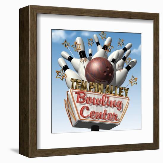 Ten Pin Alley Bowling Center-Anthony Ross-Framed Giclee Print