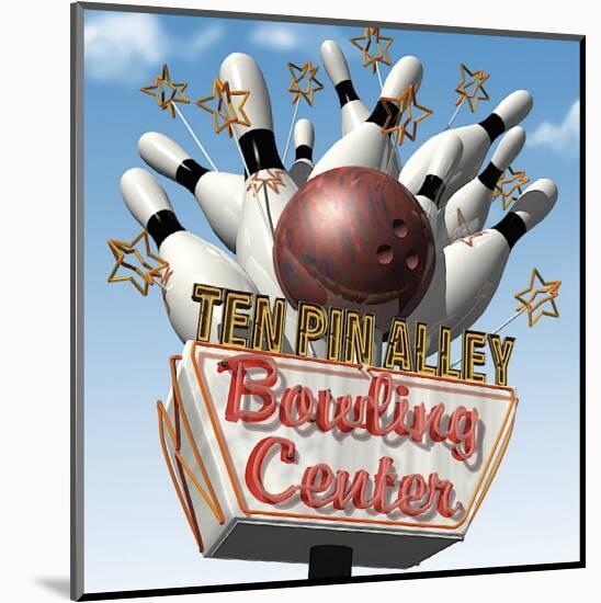 Ten Pin Alley Bowling Center-Anthony Ross-Mounted Giclee Print