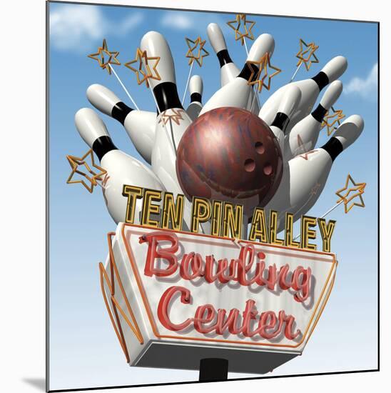 Ten Pin Alley Bowling Center-Anthony Ross-Mounted Art Print