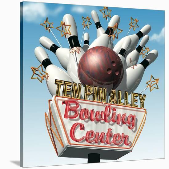 Ten Pin Alley Bowling Center-Anthony Ross-Stretched Canvas