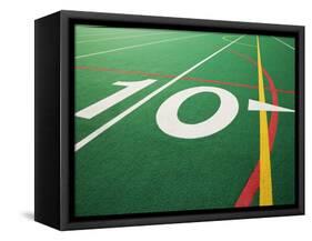 Ten Yard Maker on Football Field-David Papazian-Framed Stretched Canvas