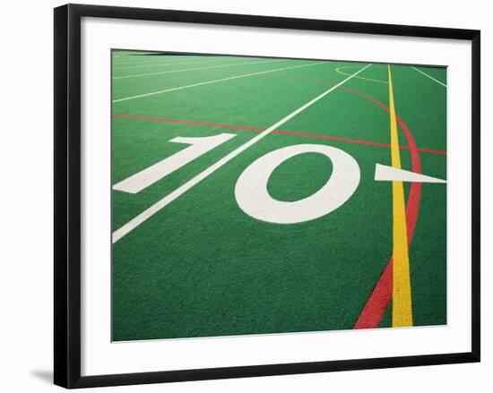 Ten Yard Maker on Football Field-David Papazian-Framed Premium Photographic Print