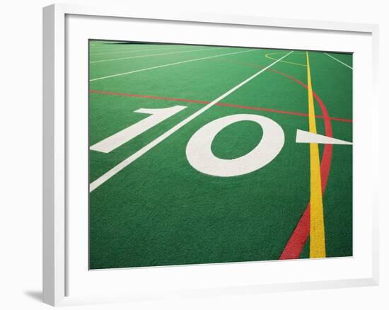 Ten Yard Maker on Football Field-David Papazian-Framed Photographic Print
