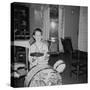 Ten Year Old Boy on Drum Set, Ca. 1969-null-Stretched Canvas