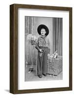 Ten-Year-Old Boy Poses in a Cowboy Outfit, Ca. 1951-null-Framed Photographic Print