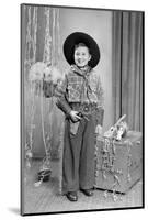 Ten-Year-Old Boy Poses in a Cowboy Outfit, Ca. 1951-null-Mounted Photographic Print