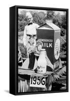 Ten Year Old Boy Rides on a Parade Float Promoting Milk in Wisconsin, Ca. 1956-null-Framed Stretched Canvas