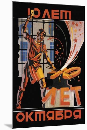 Ten Years of October Revolution-null-Mounted Art Print