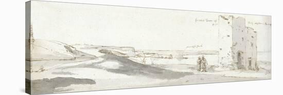 Tenby, 1678 (Pen & Ink and Wash on Paper)-Francis Place-Stretched Canvas